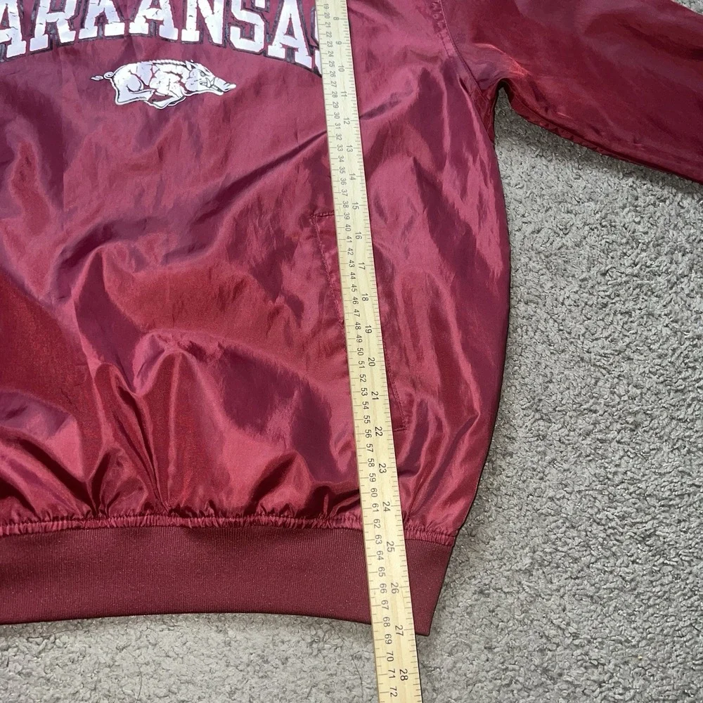 Arkansas Razorbacks Red Oak Mens Size S Red V Neck Pullover Windbreaker Jacket - Picture 4 of 6